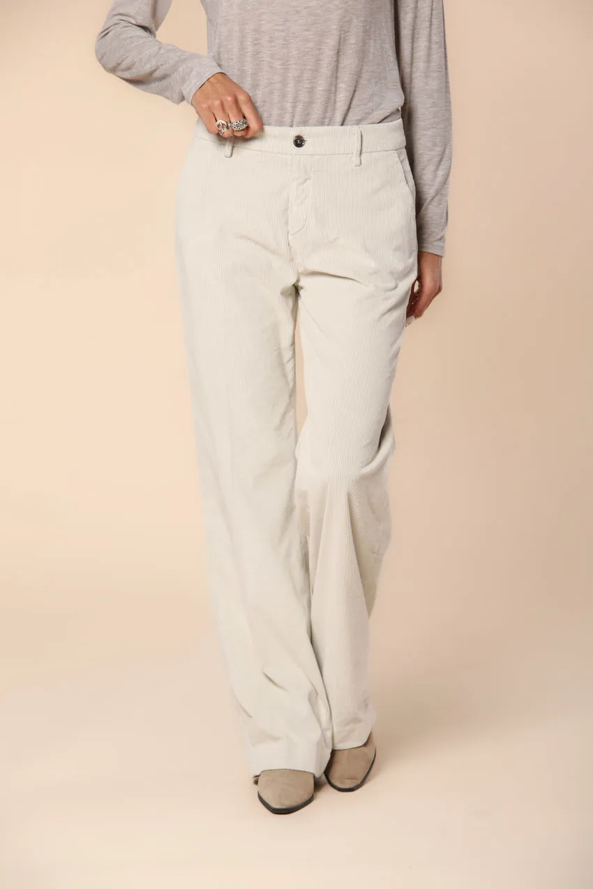 New York Straight pantalone chino donna in velluto a coste straight fit