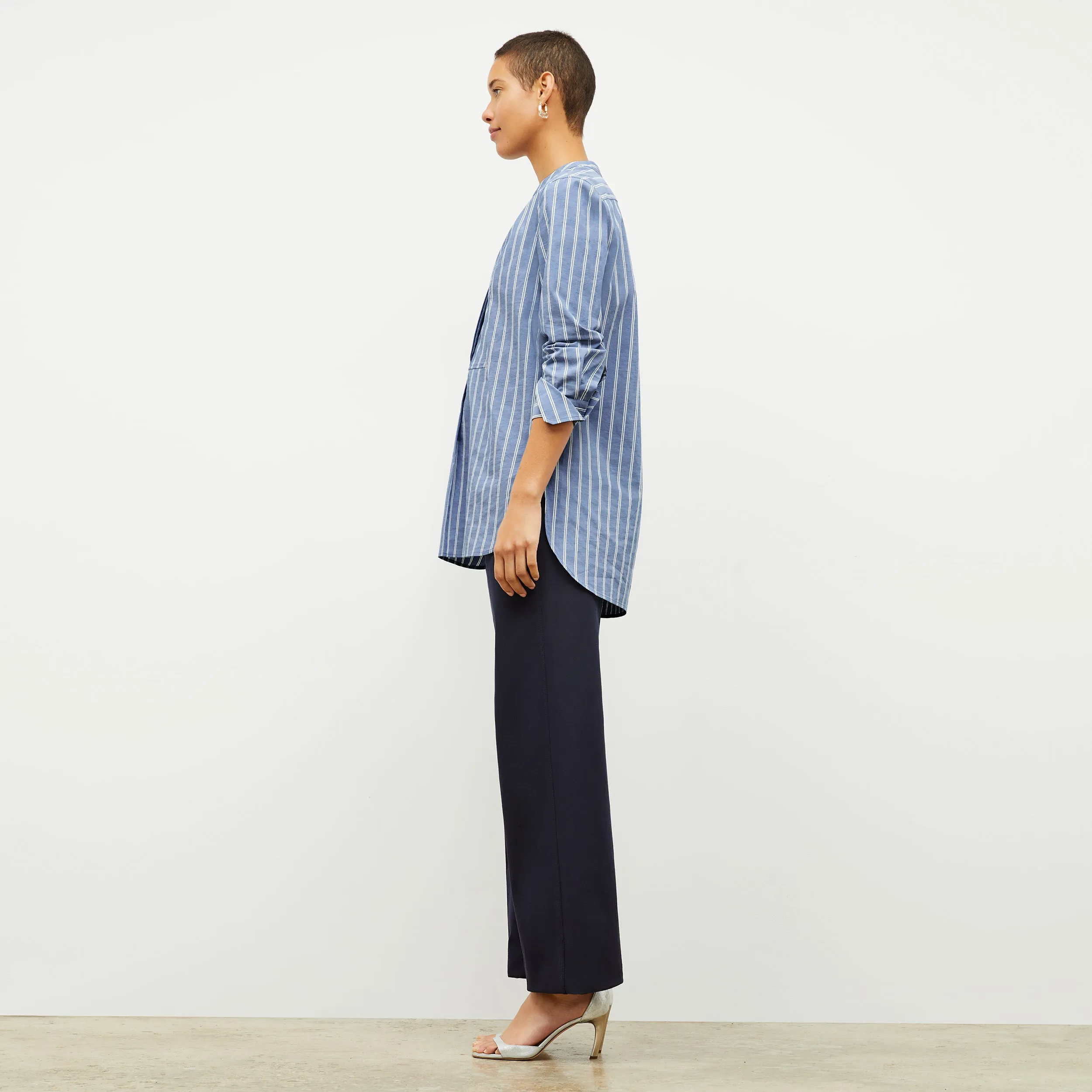 Nichols Shirt - Poplin Stripe :: Blue / White