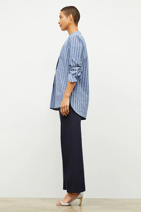 Nichols Shirt - Poplin Stripe :: Blue / White