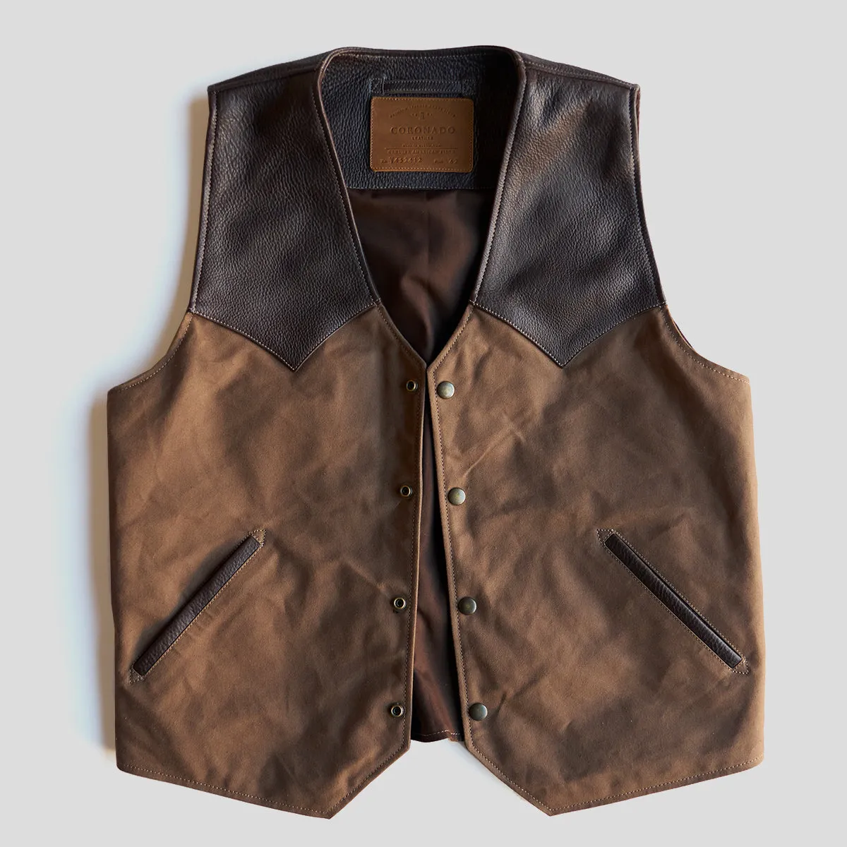 No.450 Jackson Canvas & Bison Vest | Brown