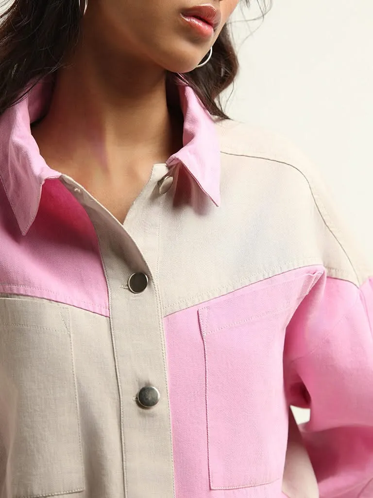 Nuon Pink Tailored Cotton Jacket