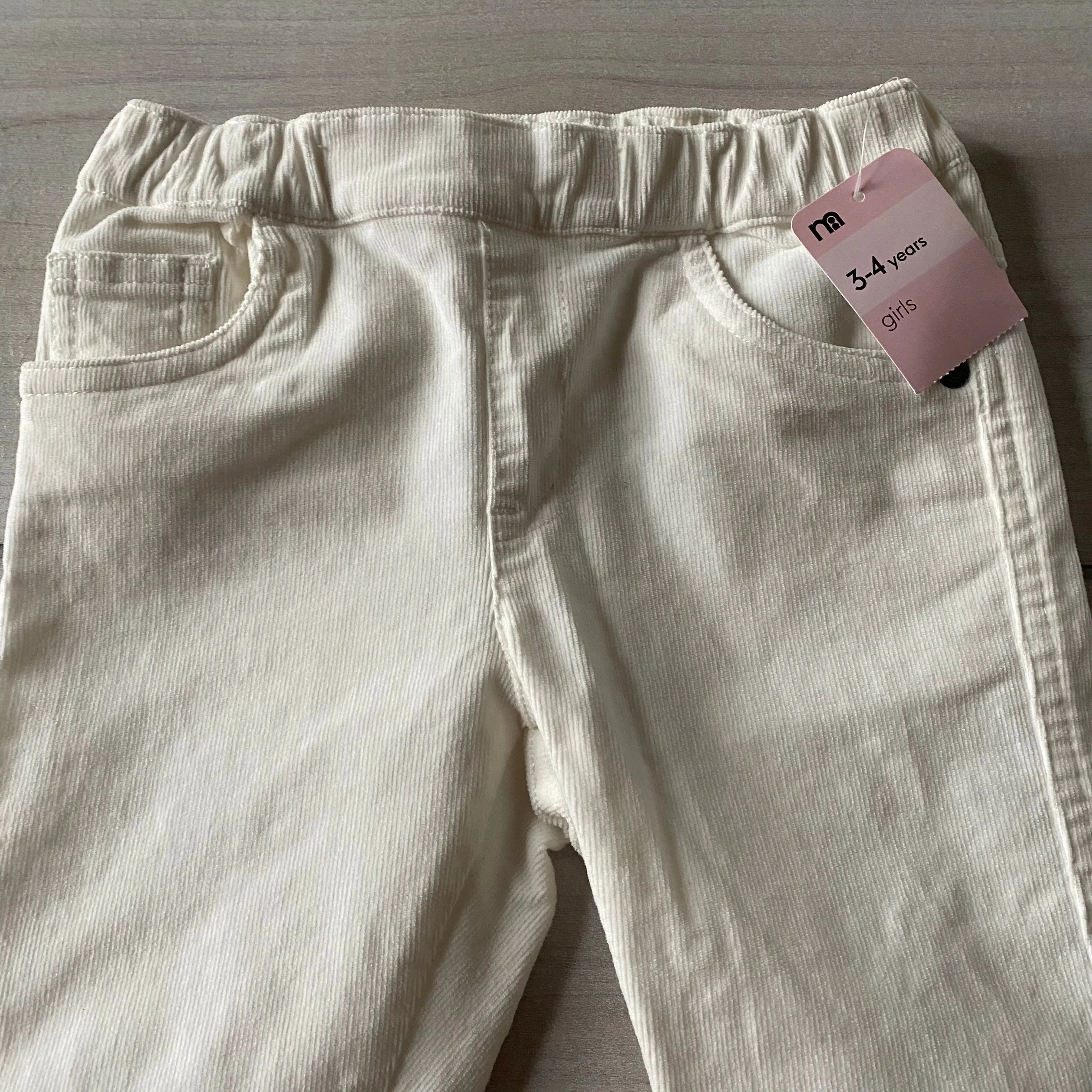 NWT M Brand Icy Luxe Winter White Corduroy Pull On Pants