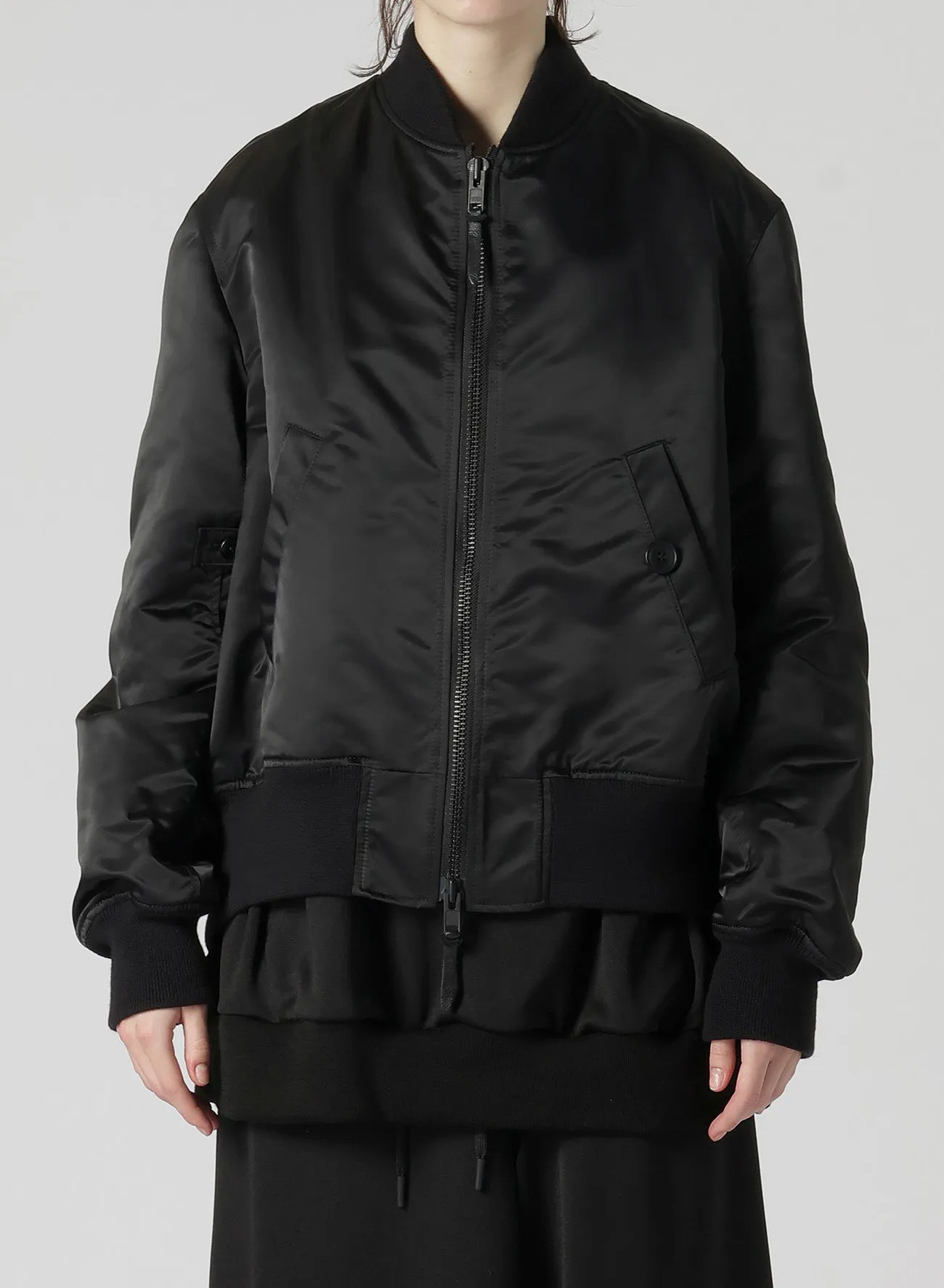 NY TWILL R-BACKSIDE FLARE BOMBER JACKET