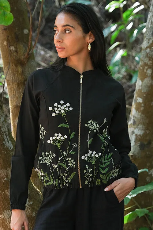 Okhai 'Stellato' Pure Cotton Hand Embroidered Bomber Jacket