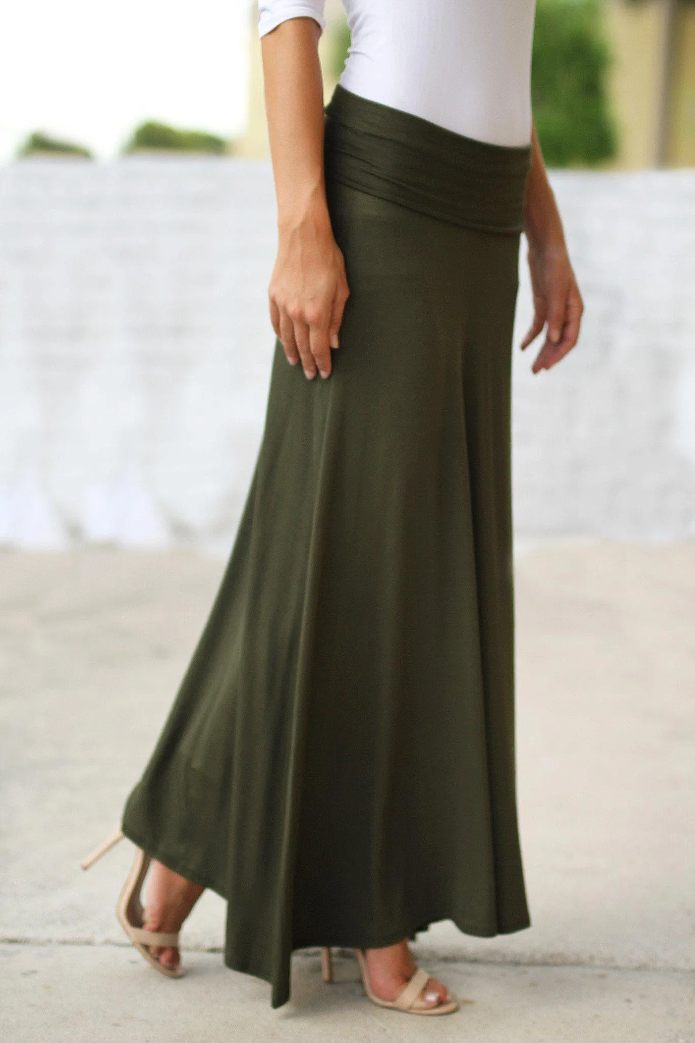 Olive Maxi Skirt