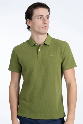 Olive Waffle Polo Shirt