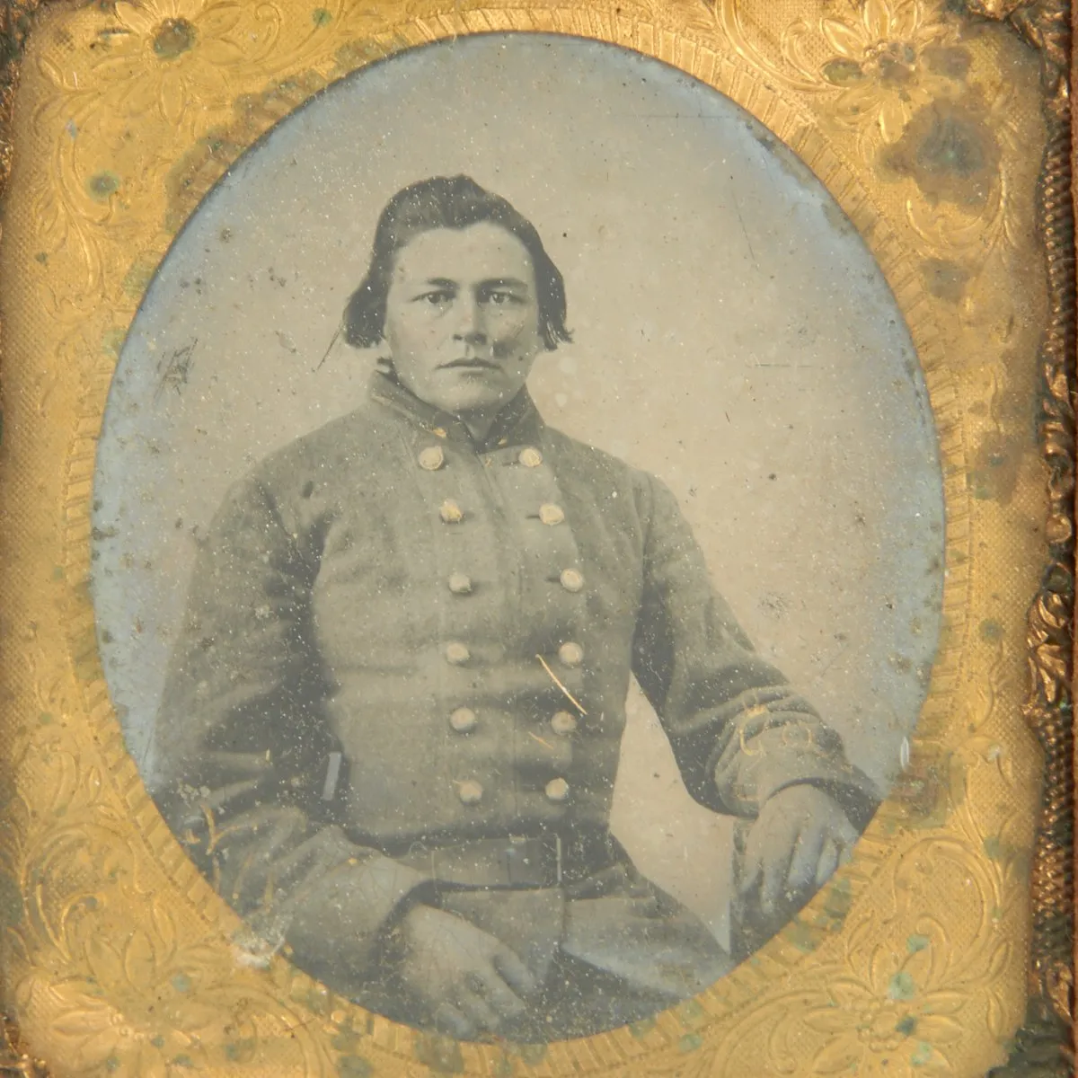 Original U.S. Civil War Confederate Officer Sixth Plate Tintype