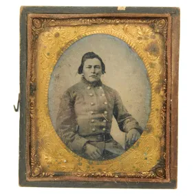 Original U.S. Civil War Confederate Officer Sixth Plate Tintype