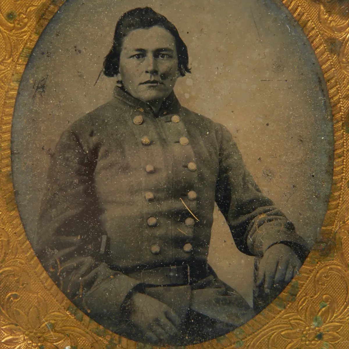 Original U.S. Civil War Confederate Officer Sixth Plate Tintype