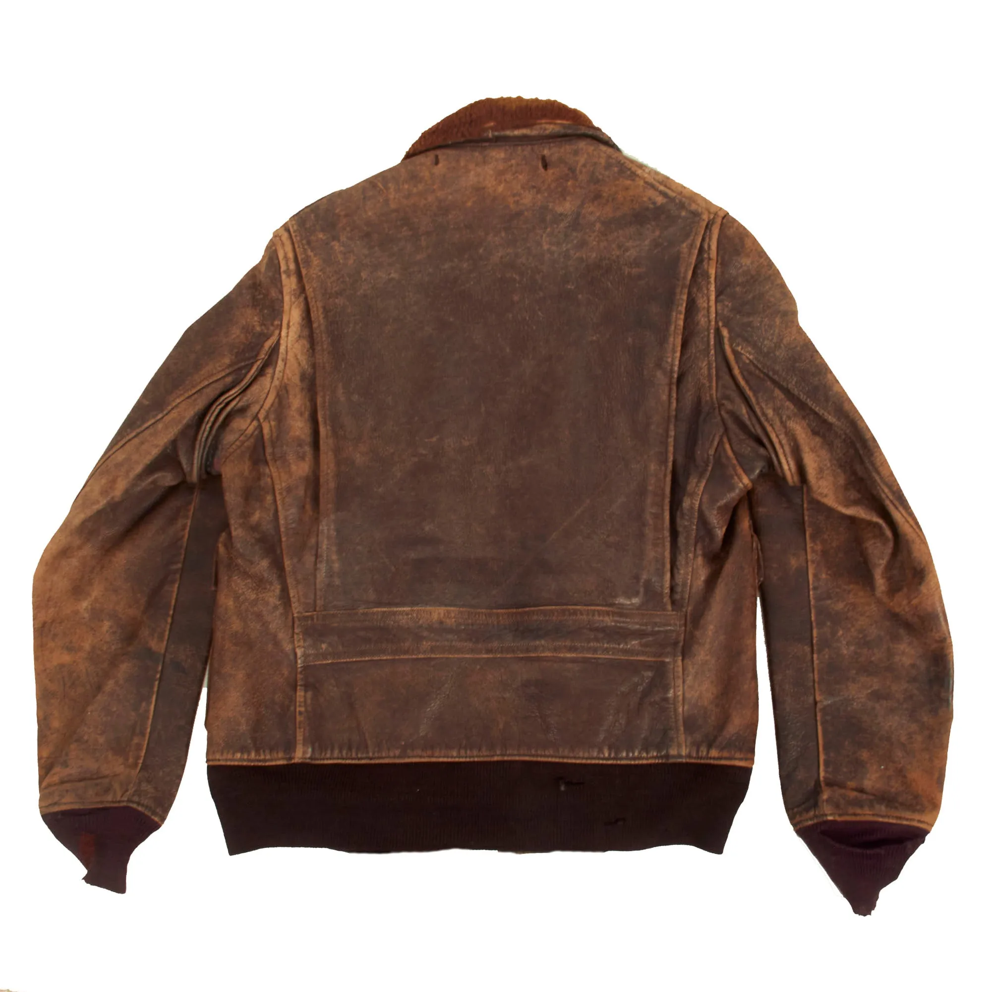 Original U.S. WWII Named US Navy Bomber Squadron G-1 Leather Flying Jacket Featuring Bugs Bunny Squadron Artwork - P.N. Dobson USNR