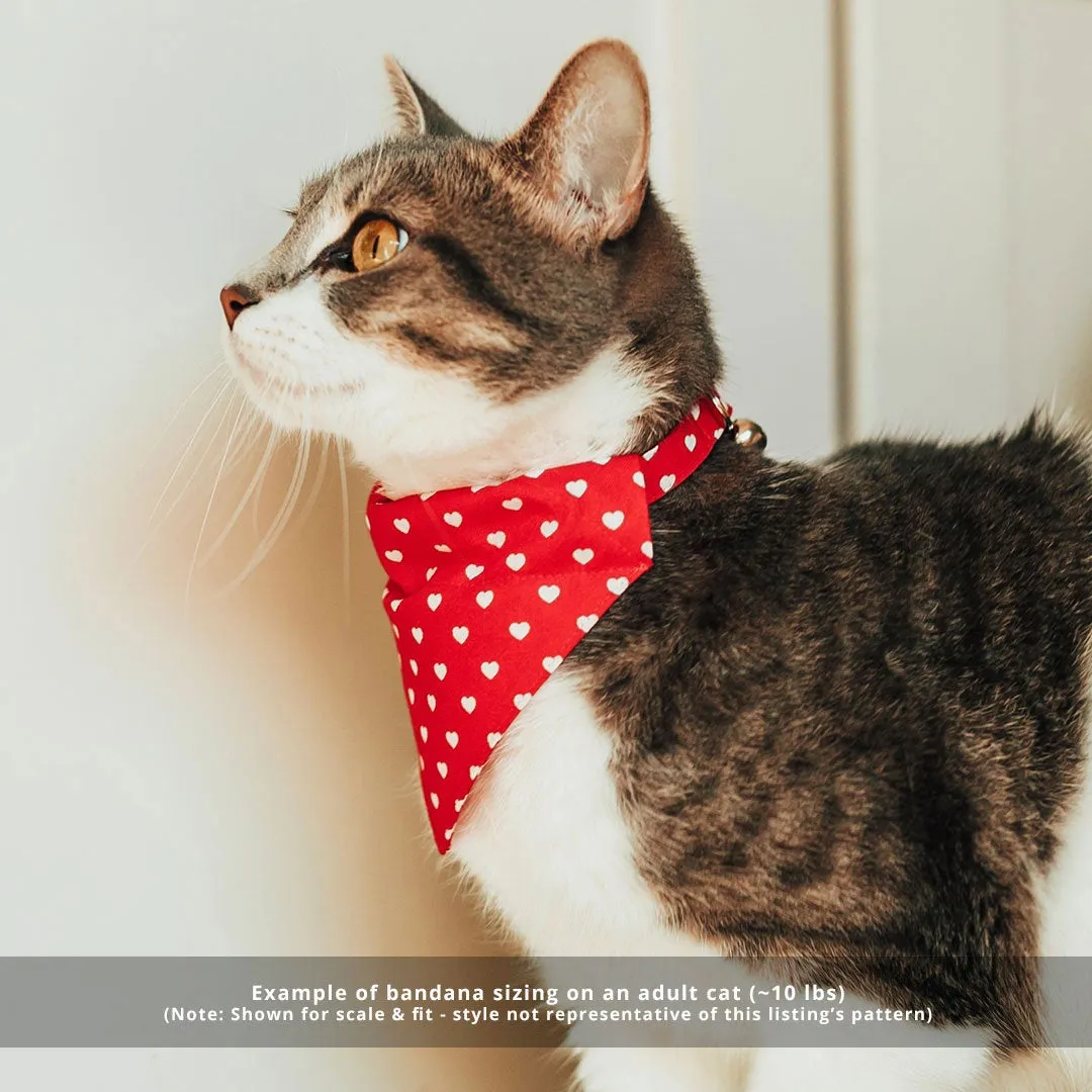 Pet Bandana - "Brandywine" - Burgundy Plaid Bandana for Cat Collar or Small Dog Collar / Fall, Thanksgiving / Slide-on Bandana / Over-the-Collar (One Size)