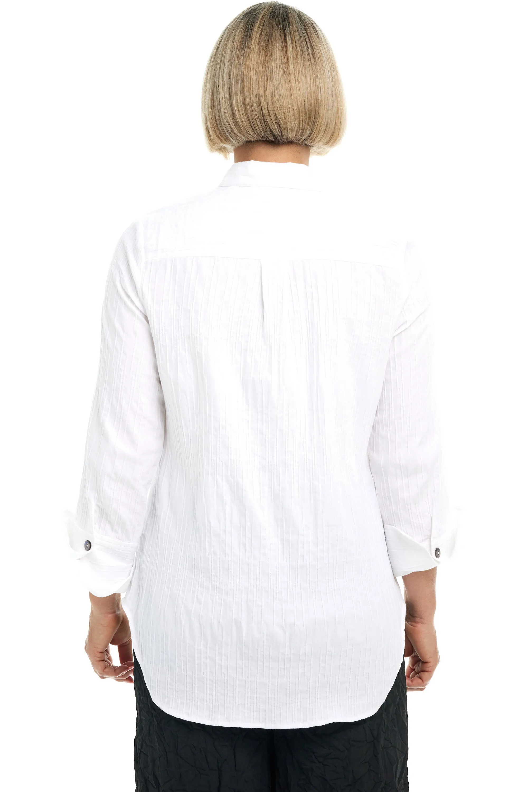 Pleated Cotton Tunic Blouse