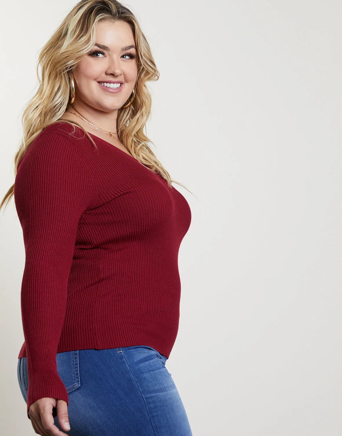 Plus Size You and V Sweater