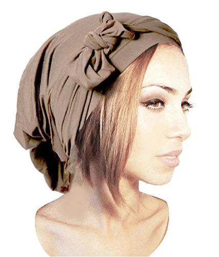 Pre-tied Head-scarf Versatile Ties Bandana Tichel Headwear Cotton in 26 Colors! (Clay - 178)