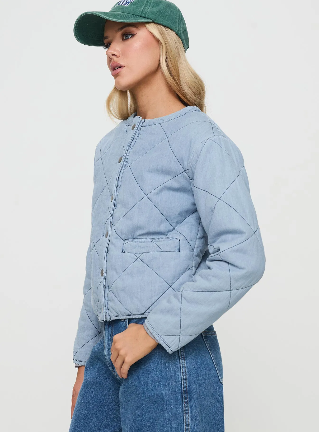 Premonitions Quilted Jacket Blue