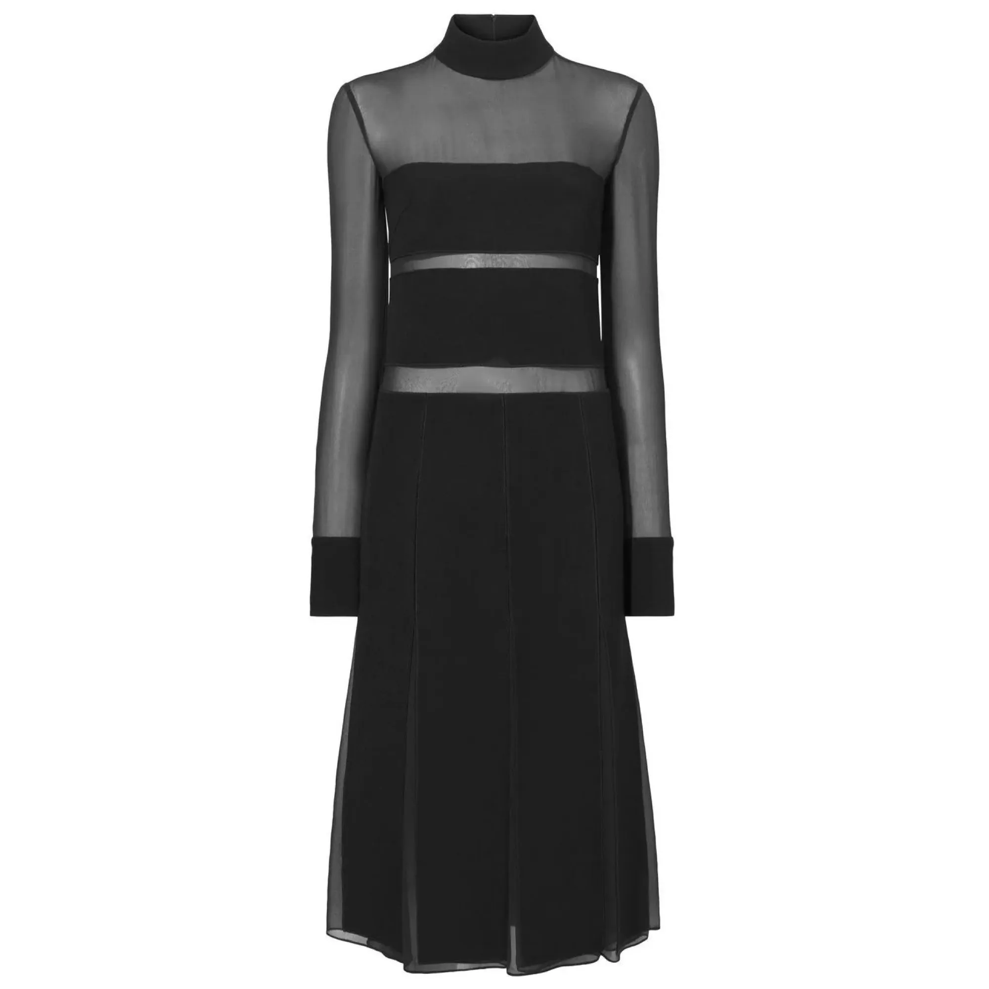 Proenza Schouler Black Textured Viscose Chiffon Dress