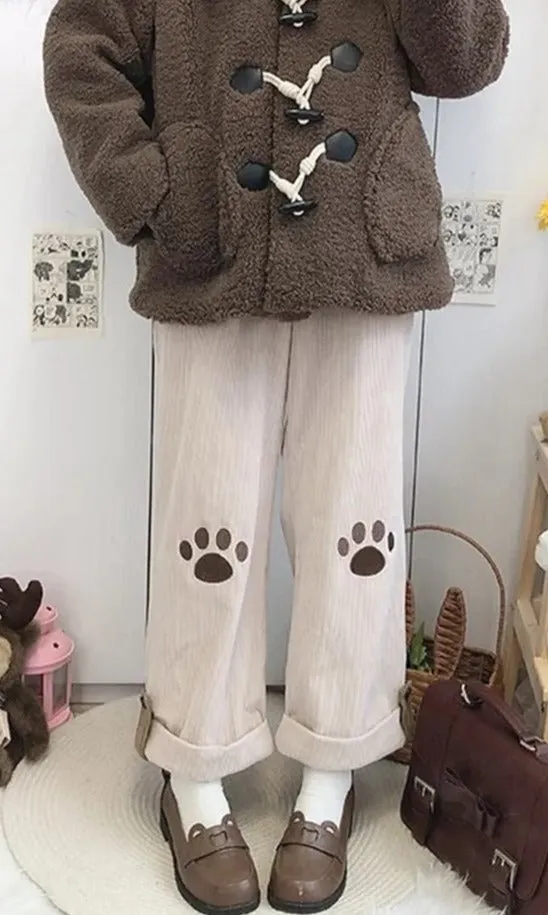 Puppy Paw Print Corduroy Pants