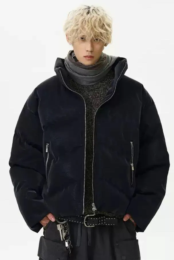 Quilted Plain Color Puffer Jacket