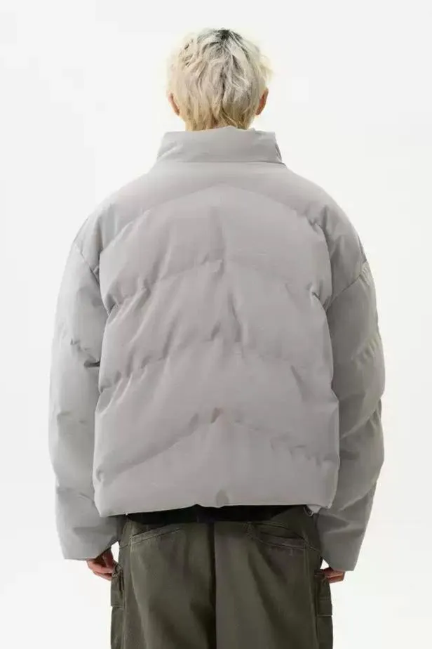 Quilted Plain Color Puffer Jacket