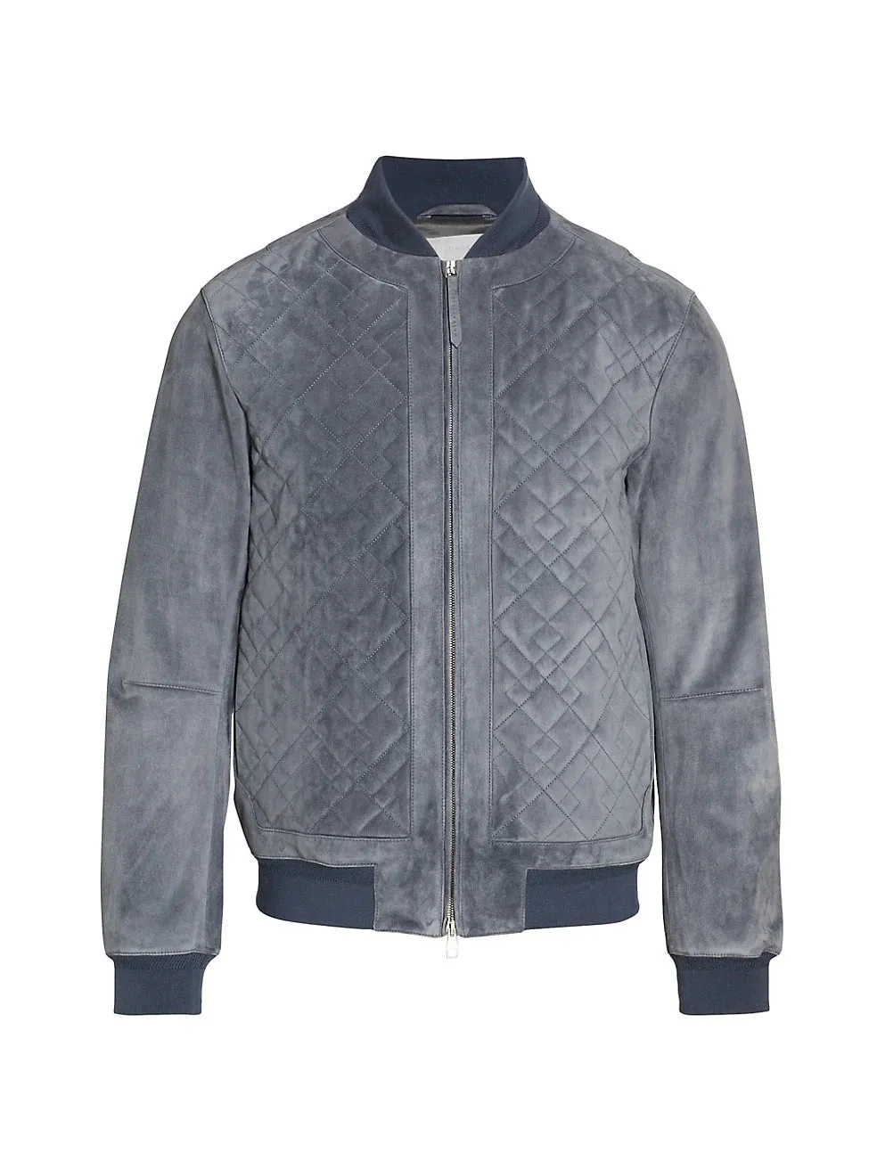 Quilted Real Suede Bomber Leather Jacket