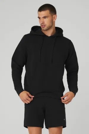 Quilted Stadium Hoodie - Black