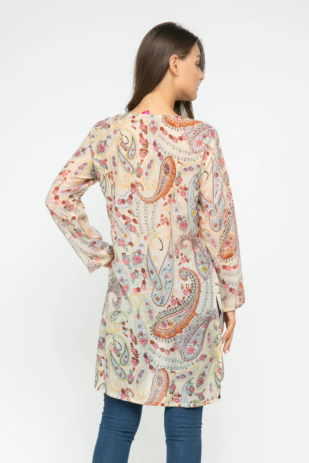 RAJ CAROLINA VANILLA PRINTED TUNIC