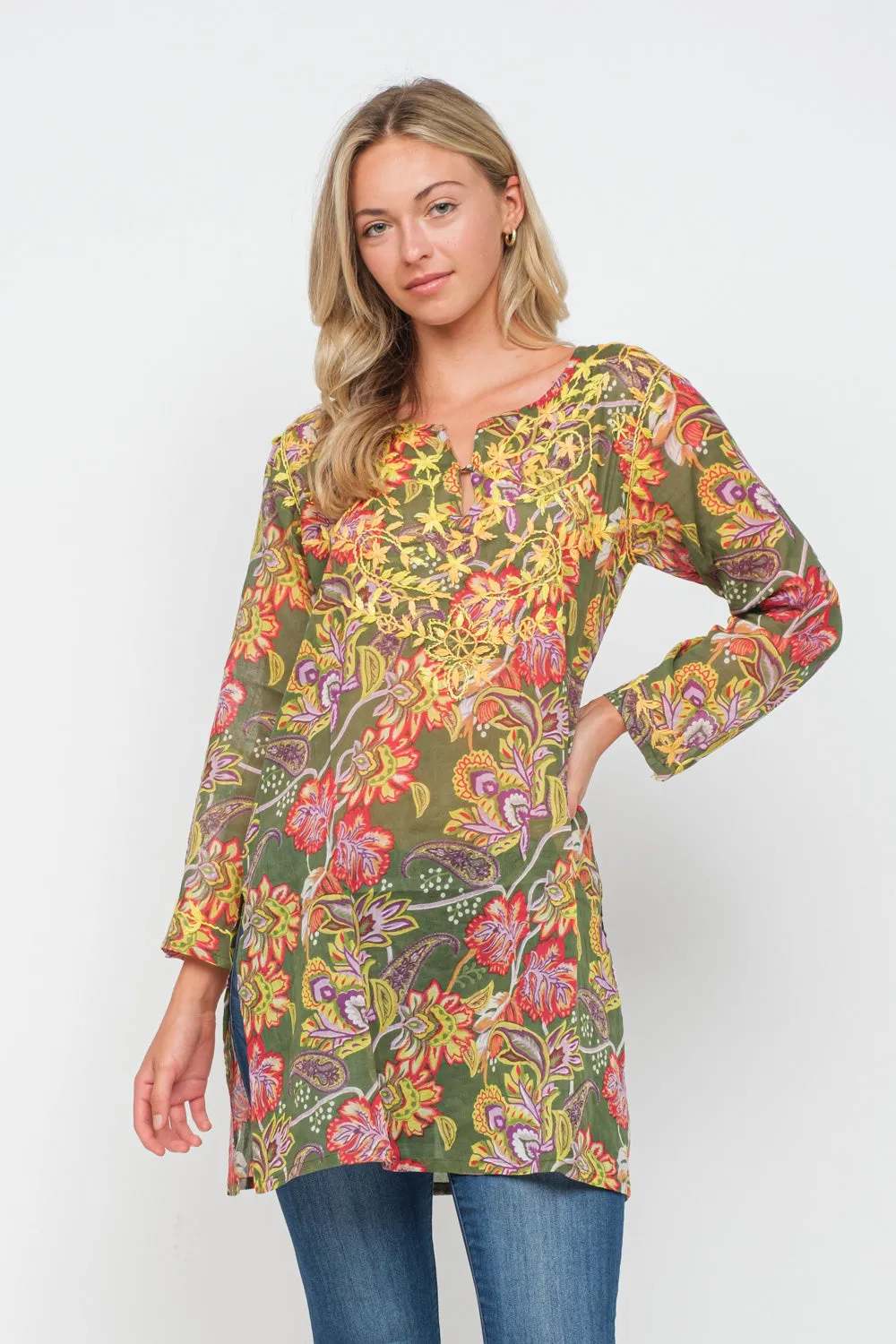 RAJ WILDFLOWER EMBROIDERED TUNIC