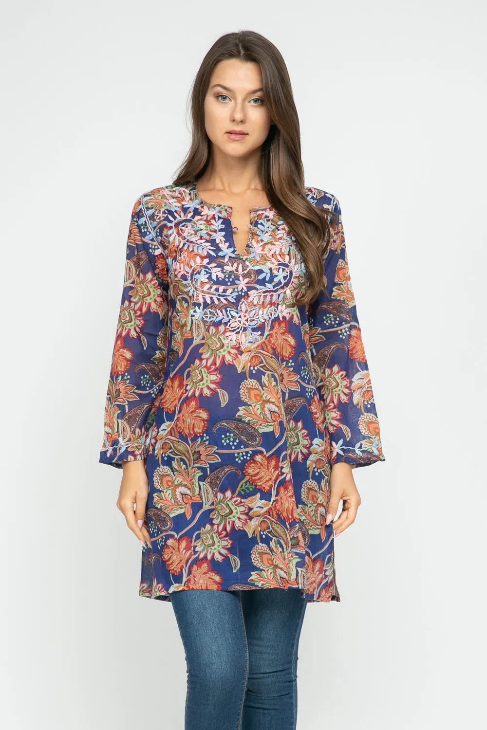 RAJ WILDFLOWER EMBROIDERED TUNIC