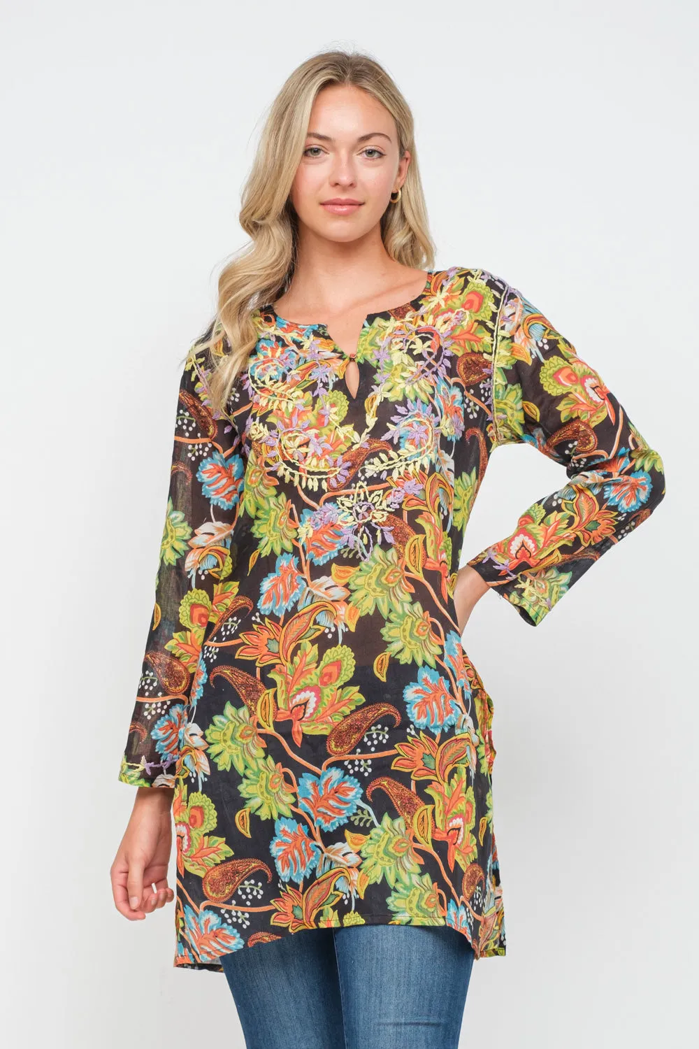 RAJ WILDFLOWER EMBROIDERED TUNIC