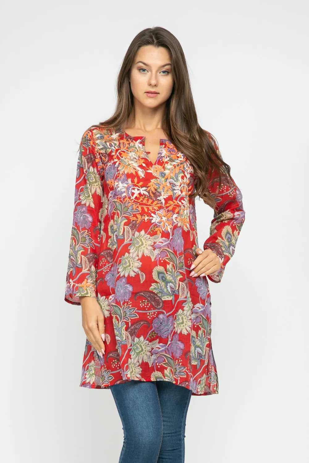 RAJ WILDFLOWER EMBROIDERED TUNIC