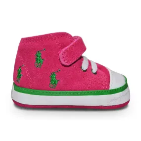 Ralph Lauren Polo Babys Booties Harbour Hi Pink Green 27406B