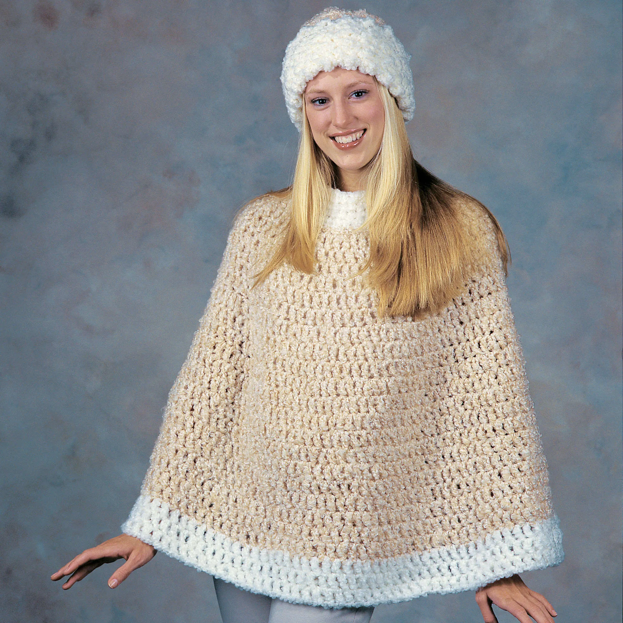 Red Heart Crochet Poncho & Hat