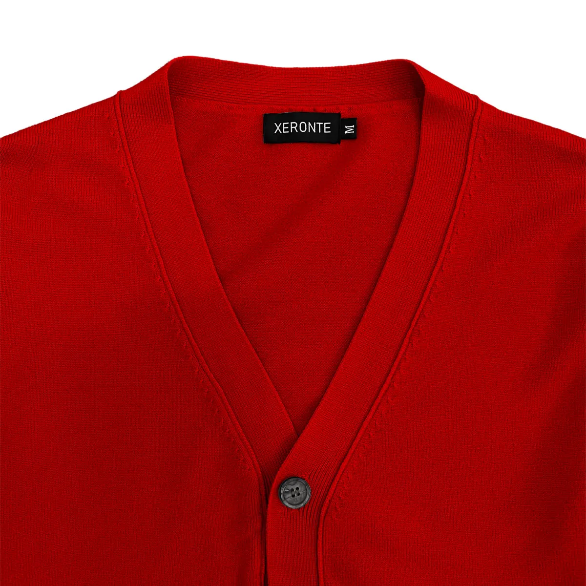 Red Mens V-Neck Button Down Cardigan Sweater