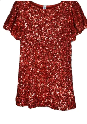 Red Sequin Tunic Dress