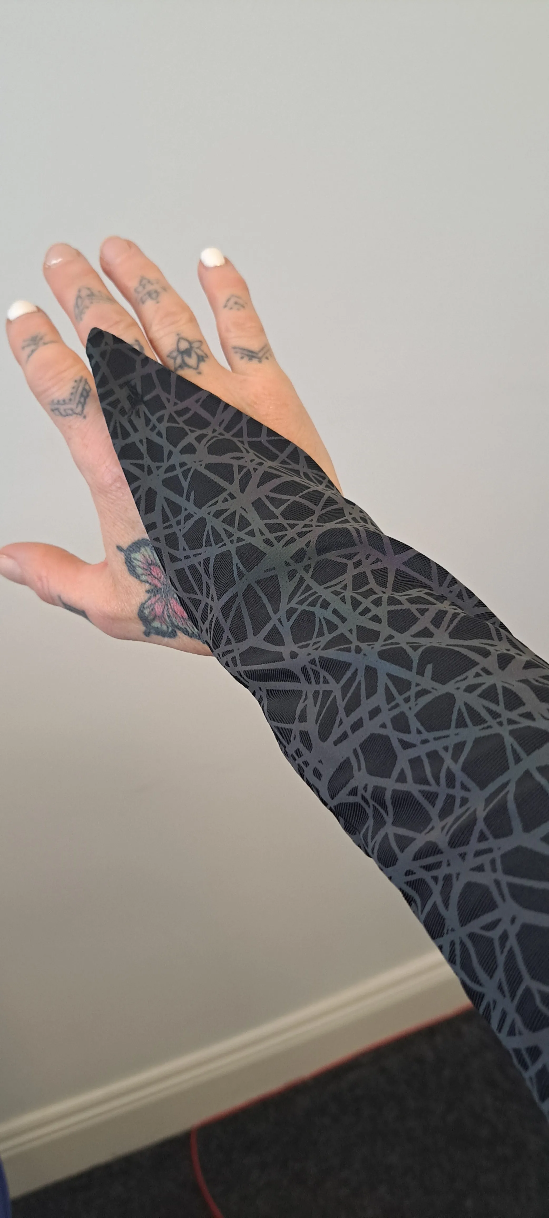 Reflective Long Sleeve Fingerless Gloves