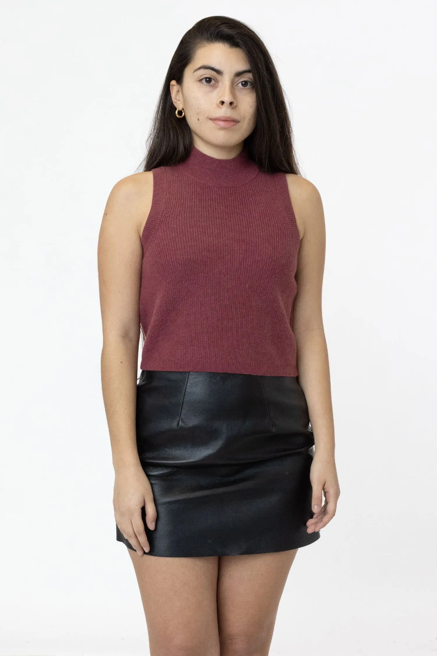 RFK382 - Cashmere Knit Sleeveless Mock Neck