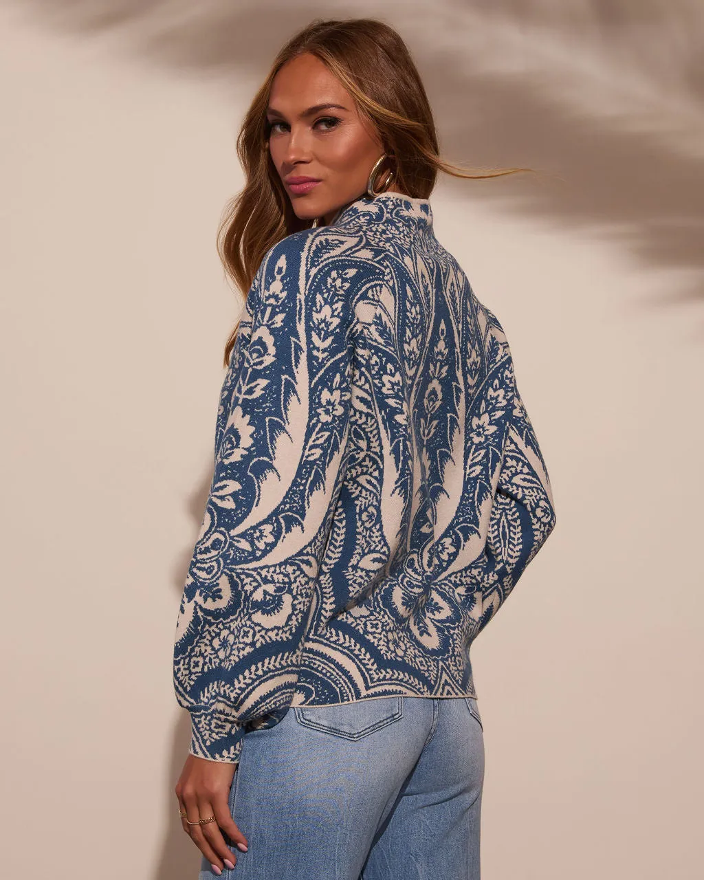 Rheana Mockneck Paisley Sweater