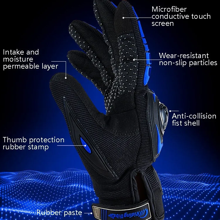 Riding Tribe MCS-17 Motorcycle Gloves Touch Screen Outdoor Riding Gloves, Size: M(Black)