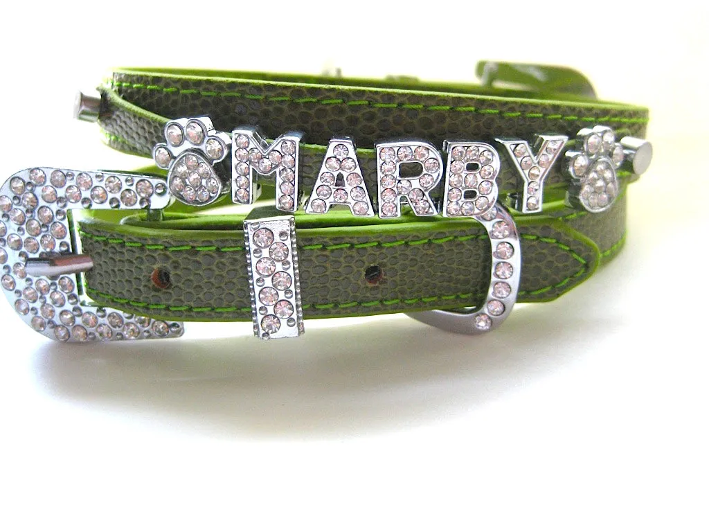 Sage Pebbled croc collar (M and XL only)