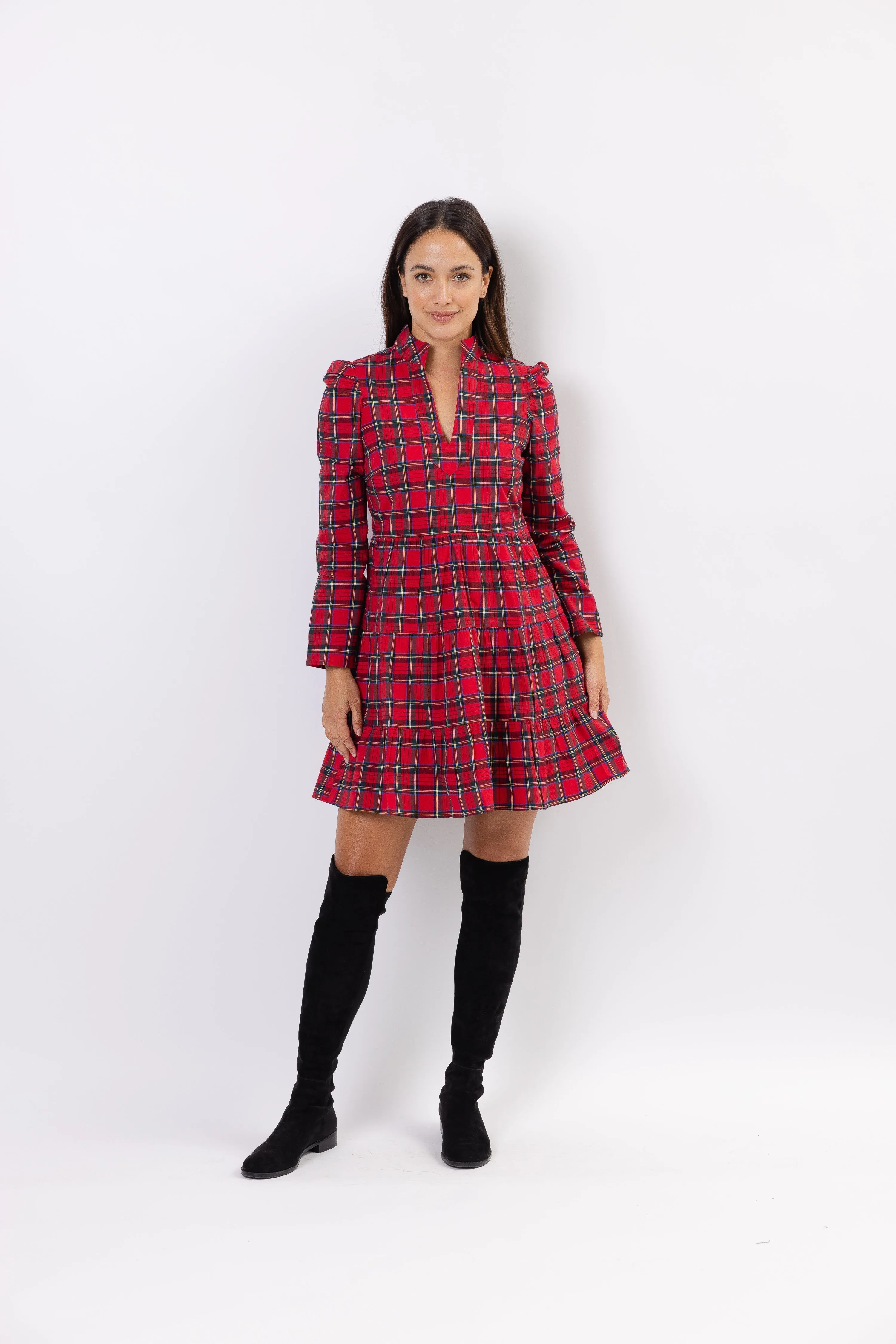 Sail to Sable Highlands Dress - Red Plaid