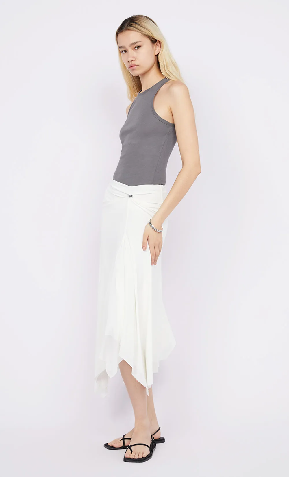 SERAPHINA MIDI SKIRT - WHITE