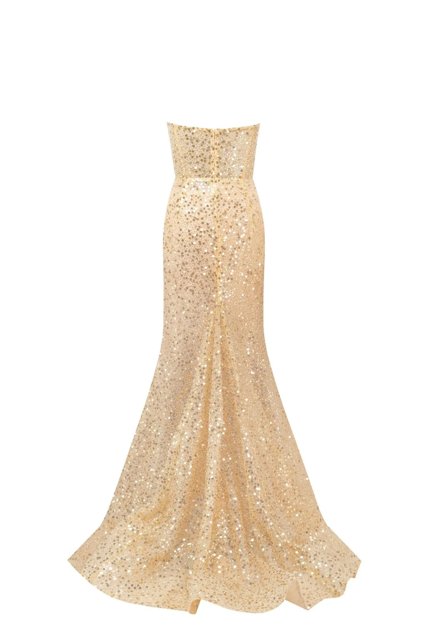 Showstopper maxi dress covered in gold sequins