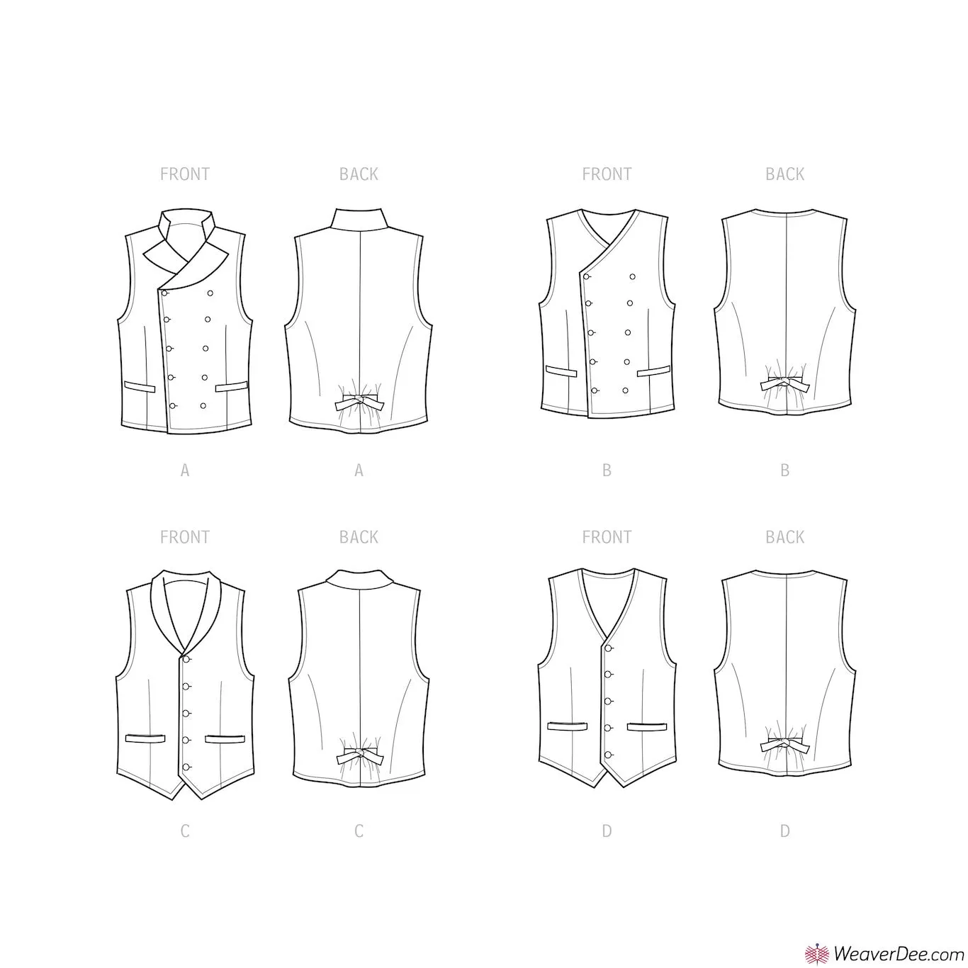 Simplicity Pattern S9457 Men's Waistcoats