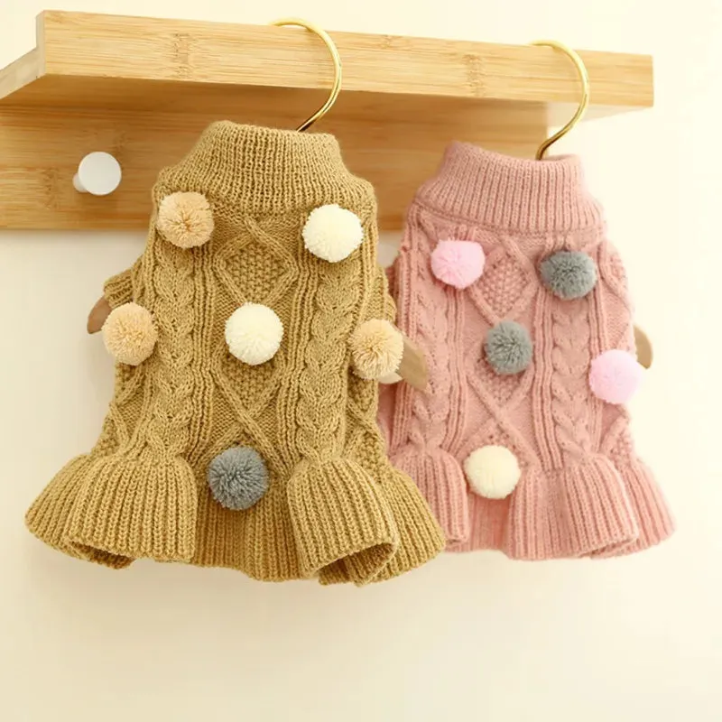 Soft Knitwear Winter Sweater Skirt for Dogs and Cats - Cozy Pet Clothing