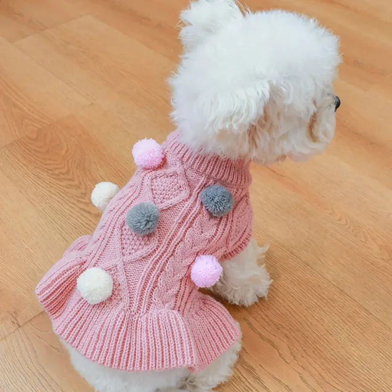 Soft Knitwear Winter Sweater Skirt for Dogs and Cats - Cozy Pet Clothing