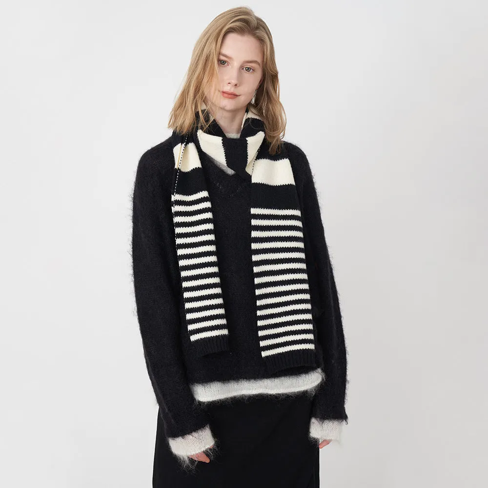 Soft Warm Striped Knitted Fashionable Winter Scarf