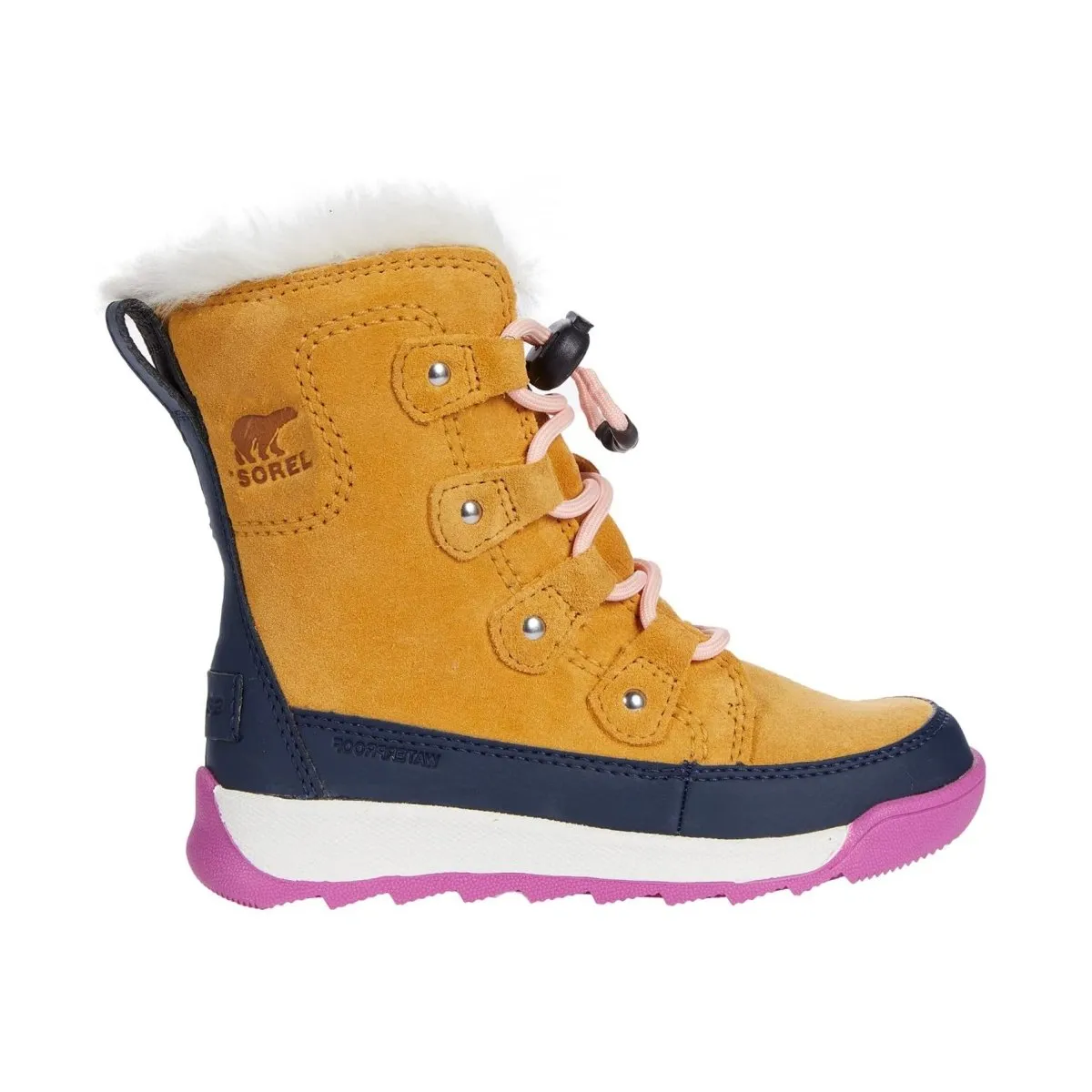 Sorel Girl's (Sizes 1-7) Whitney Joan Lace Yellow Pink Waterproof