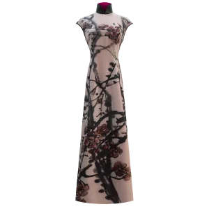 SPARKLE COLLECTION x HKMoA【PLUM BLOSSOMS】100% Silk Cheongsam (Cap Sleeve) (紅梅圖) (吳昌碩)