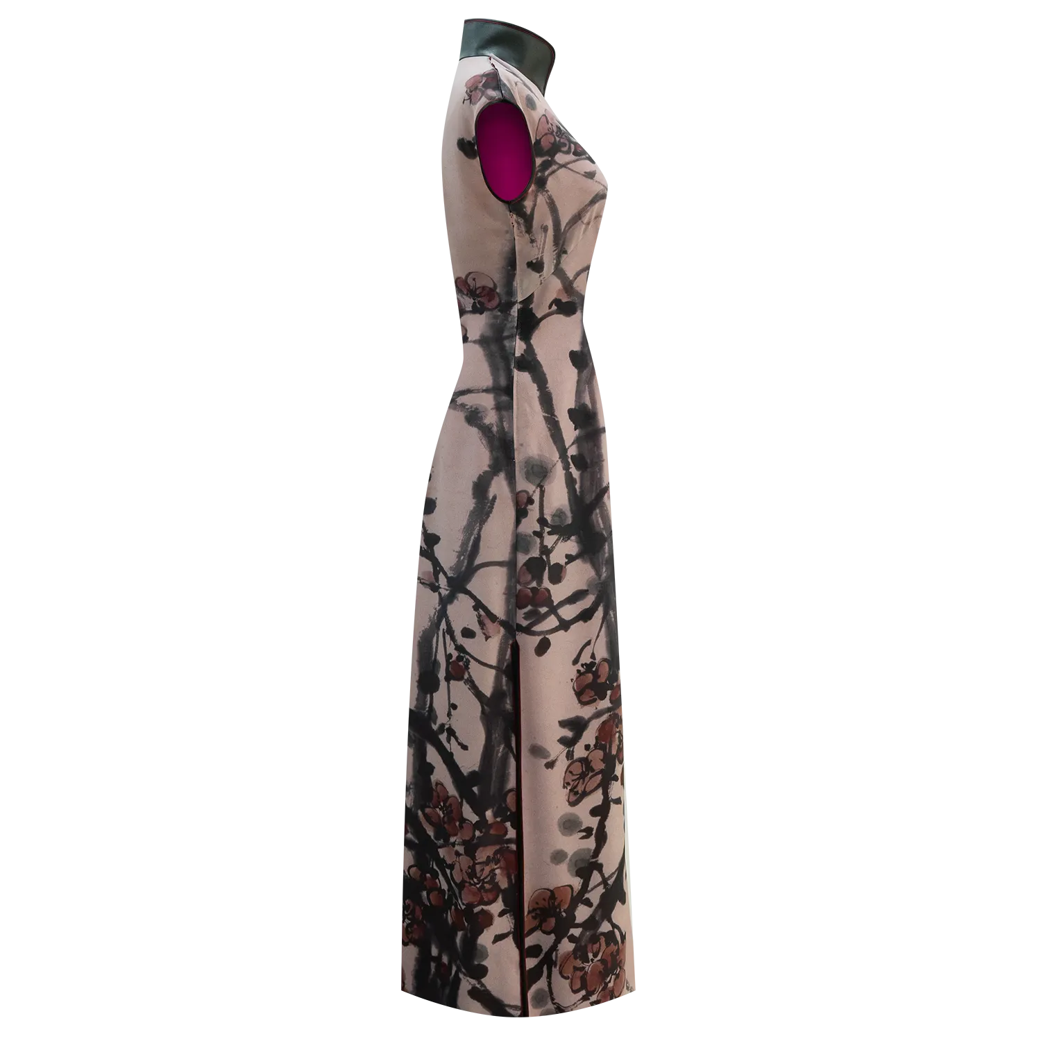 SPARKLE COLLECTION x HKMoA【PLUM BLOSSOMS】100% Silk Cheongsam (Cap Sleeve) (紅梅圖) (吳昌碩)