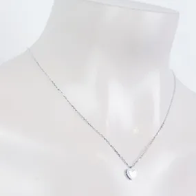 Sterling Silver Discreet Day Collar with Rhinestone Heart